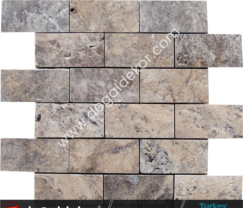 Silver Travertine Wall Mosaic Tile