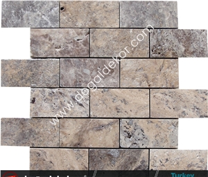 Silver Travertine Wall Mosaic Tile