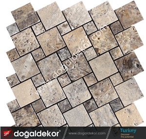 Silver Travertine Wall Mosaic Tile