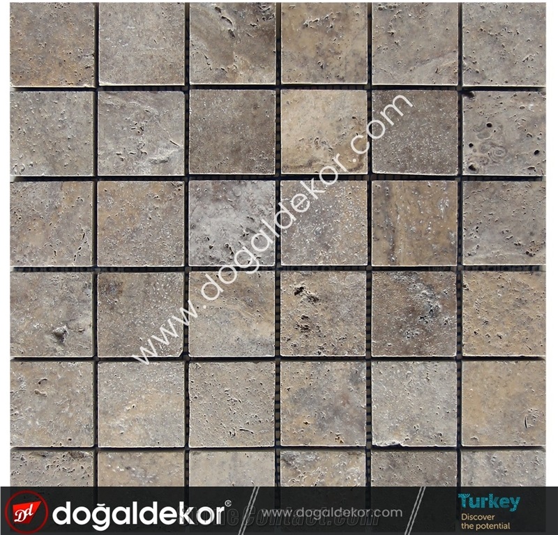 Silver Travertine Wall Mosaic Tile