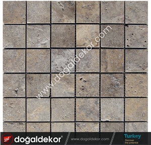 Silver Travertine Wall Mosaic Tile Silver Travertine Wall Mosaic Tile