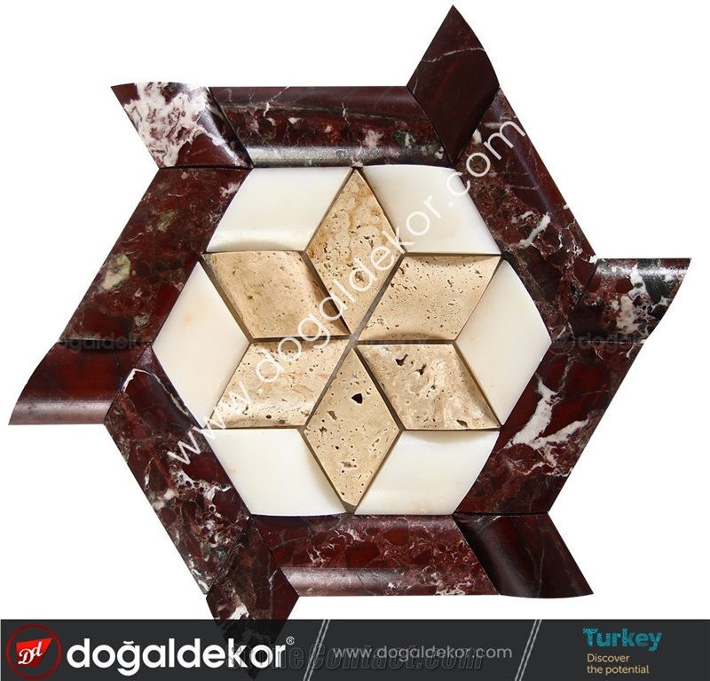 Star Pattern Wicker Mosaic Tile