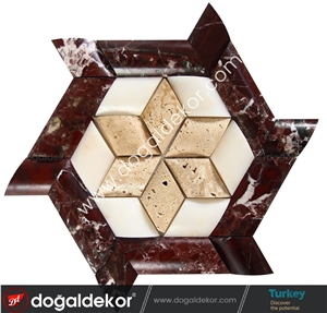 Star Pattern Wicker Mosaic Tile