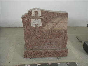 A Grade Natural Red Granite Customized Headstone