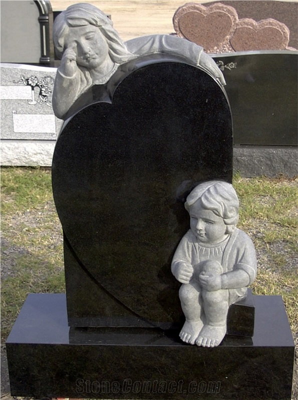 Beautiful Style Polished Black Granite Memorials