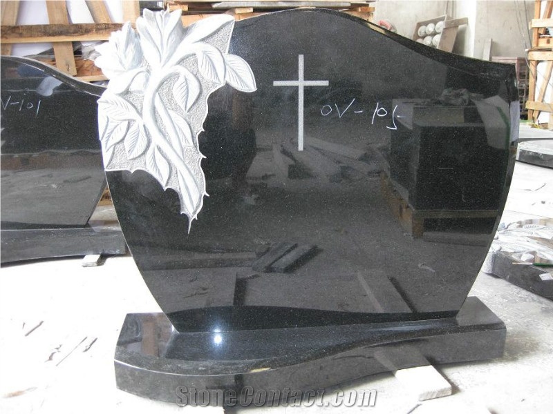 Chinese Absolute Black Polished Tombstones