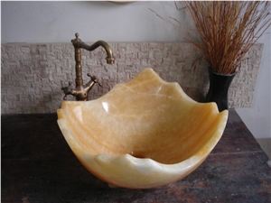 Design Sinks Yellow Onyx Basins for Bathroom