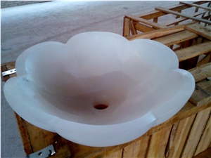 Drop-In Bathroom Sinks and Basins White Onyx