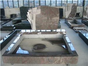 European Gravestone, Brown Granite Tombstone