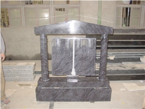 European Gravestone, Grey Granite Tombstone