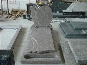 European Gravestone, Red Granite Tombstone