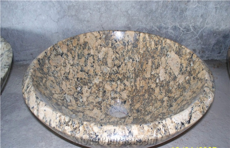 Gold Granite Round Bathroom Basins or Sinks