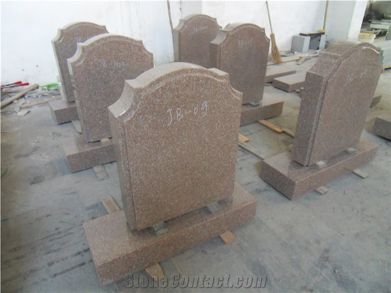 Granite Brown Stone China Style Tombstones Design