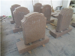 Granite Brown Stone China Style Tombstones Design