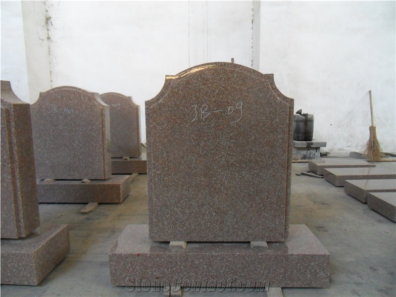 Granite Brown Stone China Style Tombstones Design