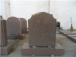 Granite Brown Stone China Style Tombstones Design