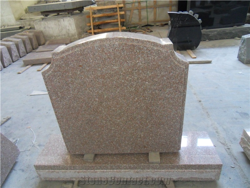 Granite Brown Stone China Style Tombstones Design