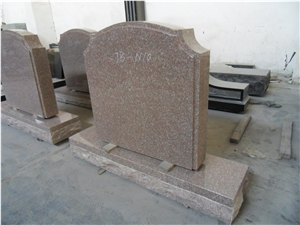 Granite Brown Stone China Style Tombstones Design