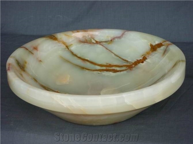 Green Onyx Round Basins and Sinks Bowls