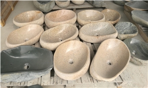 Kitchen River Stone Wash Basin Bathroom Stone