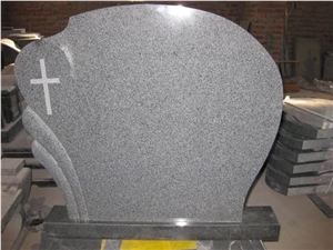 Single Western Style Black Granite Tombstones