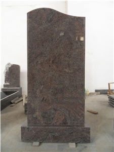 Single Western Style Black Granite Tombstones