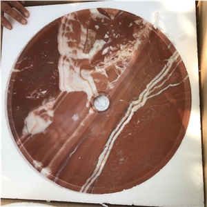 Wonderful Bathroom Sink Polished Marble Round