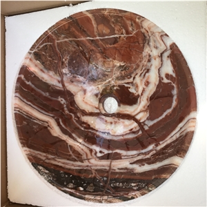 Wonderful Bathroom Sink Polished Marble Round