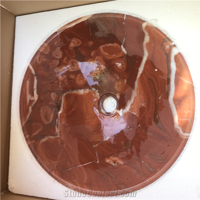 Wonderful Bathroom Sink Polished Marble Round