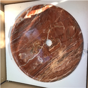 Wonderful Bathroom Sink Polished Marble Round