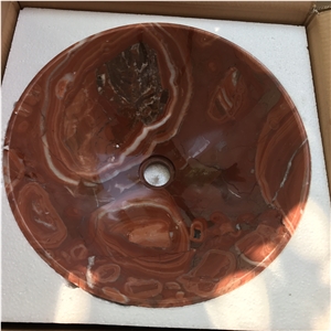 Wonderful Bathroom Sink Polished Marble Round