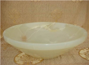 Yellow Onyx Round Basins and Sinks Bowls