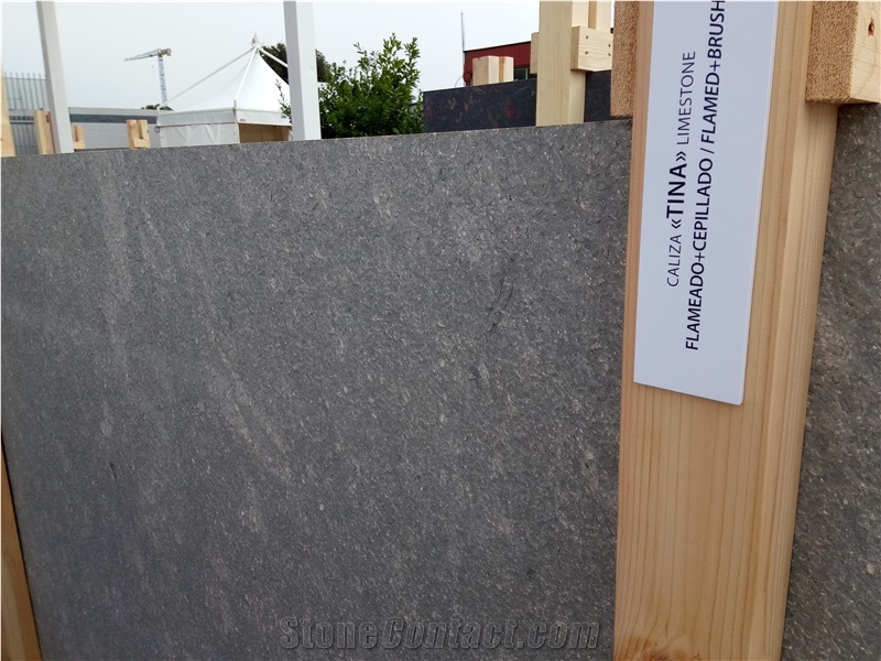 Caliza Tina Limestone Slabs, Flamed and Brushed