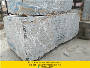 Black & Gold Marble Blocks (Portoro Marble)