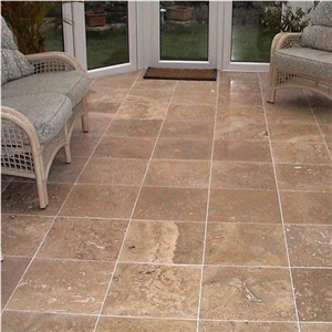 Noce Travertine Tiles and Franch Pattern