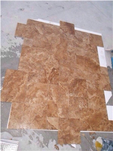 Noce Travertine Tiles and Franch Pattern