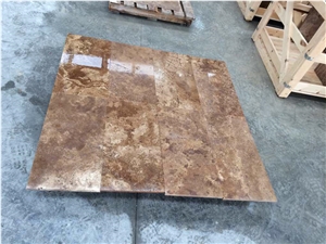 Noce Travertine Tiles and Franch Pattern
