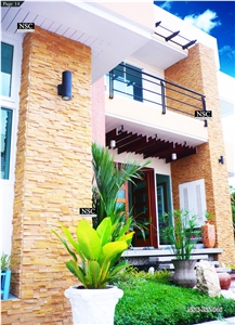 Yellow Sandstone Wall Tiles Cladding Stone Exterior Panel