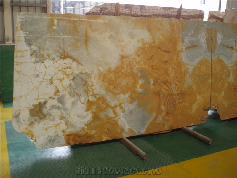 Gold Onyx Stone Floor Tiles