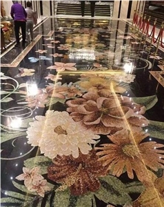 Marble Pattern Flower Waterjet Stone Mosaic