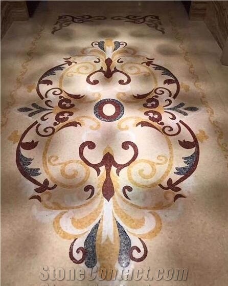 Marble Pattern Flower Waterjet Stone Mosaic
