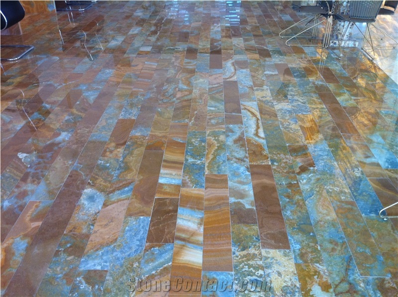 Multicolor Onxy Flooring Tile,Wall Cladding