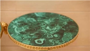 Semiprecious Stone Malachite Side Table Semiprecious Stone Malachite Side Table