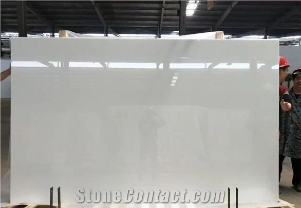 Super White Nano Glass Crystallized Stone Slabs,
