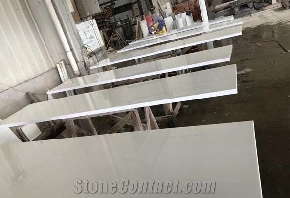 Super White Nano Glass Crystallized Stone Slabs,