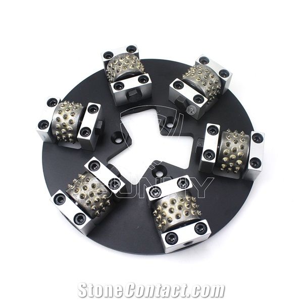 Htc Bush Hammer Plate with 6 Rollers for Concrete
