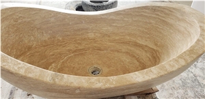 Travertine Beige Butterfly Tub