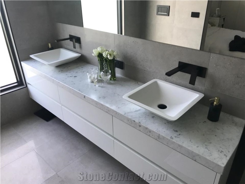 Honed Carrara Marble Vanity Top