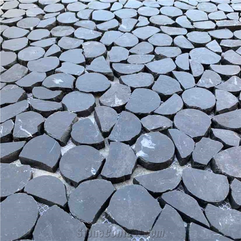 Black Marble Pebbles Mosaic