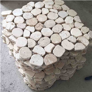 Durango Travertine Mosaic Pebbles Tile